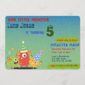 リトルモンスターをテーマにした誕生日パーティーの招待状です 招待状 (正面)