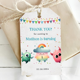 リトルモンスターをテーマにした誕生日パーティー ギフトタグ