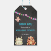 リトルモンスターをテーマにした誕生日パーティー ギフトタグ (正面)