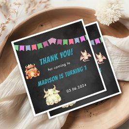 リトルモンスターをテーマにした誕生日パーティー スタンダードカクテルナプキン