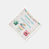 リトルモンスターをテーマにした誕生日パーティー スタンダードカクテルナプキン (角)