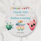 リトルモンスターをテーマにした誕生日パーティー フェイバータグ (正面)