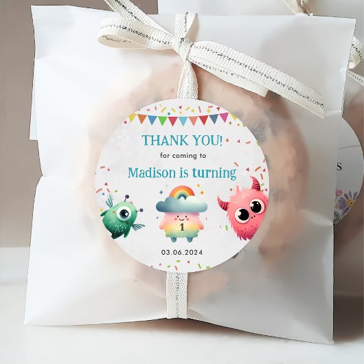 リトルモンスターをテーマにした誕生日パーティー フェイバータグ