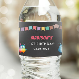 リトルモンスターをテーマにした誕生日パーティー ペットボトルラベル