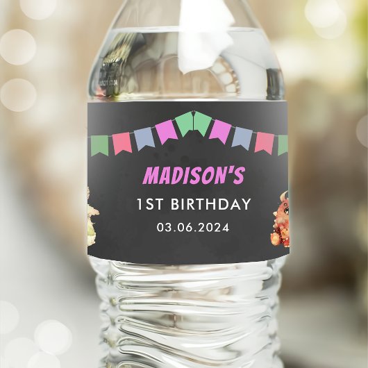 リトルモンスターをテーマにした誕生日パーティー ペットボトルラベル