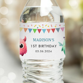 リトルモンスターをテーマにした誕生日パーティー ペットボトルラベル