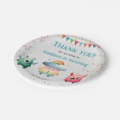 リトルモンスターをテーマにした誕生日パーティー ペーパープレート (アングル)