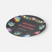 リトルモンスターをテーマにした誕生日パーティー ペーパープレート (アングル)