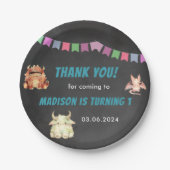 リトルモンスターをテーマにした誕生日パーティー ペーパープレート (正面)