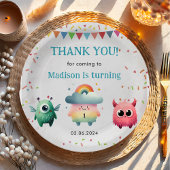 リトルモンスターをテーマにした誕生日パーティー ペーパープレート