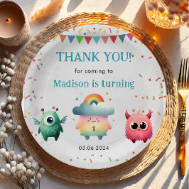 リトルモンスターをテーマにした誕生日パーティー ペーパープレート