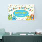 リトルモンスターをテーマにした誕生日パーティー 横断幕 (トレードショー)