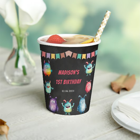 リトルモンスターをテーマにした誕生日パーティー 紙コップ