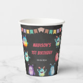 リトルモンスターをテーマにした誕生日パーティー 紙コップ (裏面)