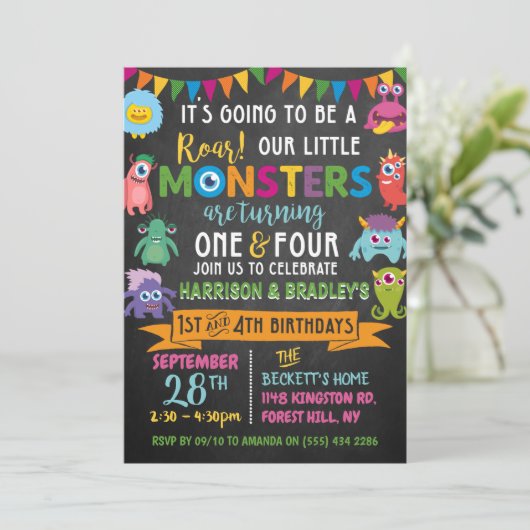 リトルモンスターシャルボード第1及び第4共同誕生日 招待状 (スタンド正面)