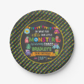 リトルモンスターシャルボード第3誕生日パーティー ペーパープレート (正面)