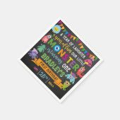 リトルモンスターシャルボード1歳の誕生日パーティー スタンダードカクテルナプキン (角)