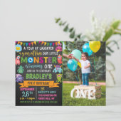 リトルモンスターシャルボード1stバースデーフォト 招待状 (スタンド正面)