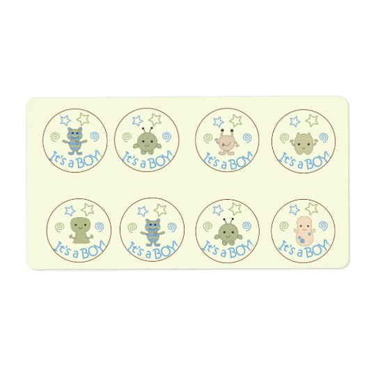 リトルモンスタースピーキングチョコレートキスメッセージカード ラベル (正面)