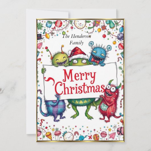 リトルモンスターズのクリスマスパーティーめっちゃ楽しい 招待状 (裏面)