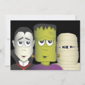 リトルモンスターズハロウィーン衣装パーティの招待状 招待状 (正面)