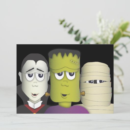 リトルモンスターズハロウィーン衣装パーティの招待状 招待状 (スタンド正面)