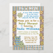 リトルモンスターズベイビーシャワー招待状 招待状 (正面/裏面)