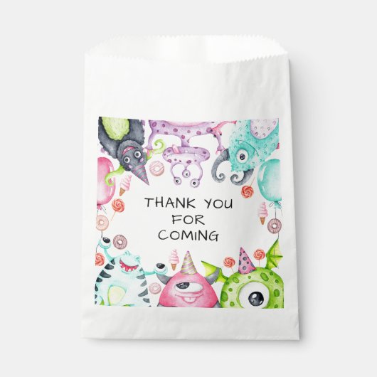 リトルモンスターズ子供の誕生日パーティーフェイバーバッグ フェイバーバッグ (正面)