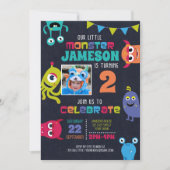 リトルモンスターズ誕生日パーティーへの招待 招待状 (正面)