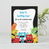 リトルモンスターズ誕生日招待状 招待状 (スタンド正面)