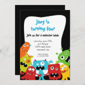 リトルモンスターズ誕生日招待状 招待状 (正面/裏面)