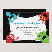 リトルモンスターズ誕生日招待状 招待状 (正面/裏面)