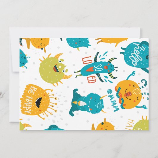 リトルモンスターズ・ブルーとイエローバースデーパーティー 招待状 (裏面)