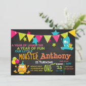 リトルモンスターターンワン誕生日招待状 招待状 (スタンド正面)