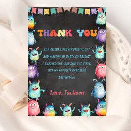 リトルモンスターテーマの誕生日サンキューカード 招待状