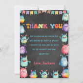 リトルモンスターテーマの誕生日サンキューカード 招待状 (正面)