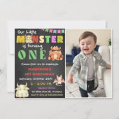 リトルモンスターテーマの誕生日パーティー 招待状 (正面)