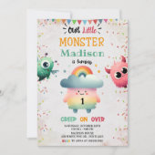 リトルモンスターテーマの誕生日パーティー 招待状 (正面)