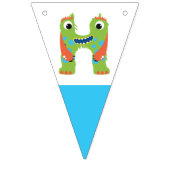 リトルモンスターハッピーバースデーパーティーデコール バンティングフラッグ (第1の旗)