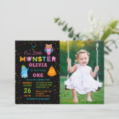 リトルモンスターハロウィーンの衣装誕生日写真 招待状 (スタンド正面)
