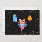 リトルモンスターハロウィーンの衣装誕生日写真 招待状 (裏面)