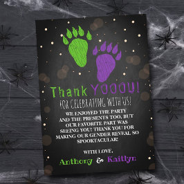 リトルモンスターハロウィーンジェンダーがパーティーを明かす サンキューカード