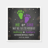 リトルモンスターハロウィーンジェンダーがパーティーを明かす スタンダードカクテルナプキン (正面)