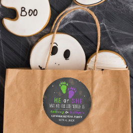 リトルモンスターハロウィーンジェンダーがパーティーを明かす ラウンドシール