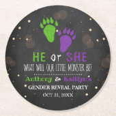 リトルモンスターハロウィーンジェンダーがパーティーを明かす ラウンドペーパーコースター (正面)