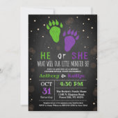 リトルモンスターハロウィーンジェンダーがパーティーを明かす 招待状 (正面)