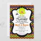 リトルモンスターハロウィーンベビーシャワー招待状 招待状 (正面)
