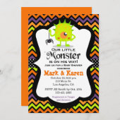 リトルモンスターハロウィーンベビーシャワー招待状 招待状 (正面/裏面)
