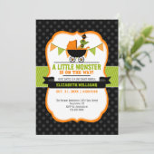 リトルモンスターハロウィーンベビーシャワー招待状 招待状 (スタンド正面)