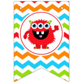 リトルモンスターバッシュパーティーバナー編集可能 バンティングフラッグ (第1の旗)